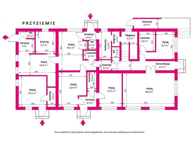 Dom 20 pokoi, 394 m² z potencjałem nad morzem.