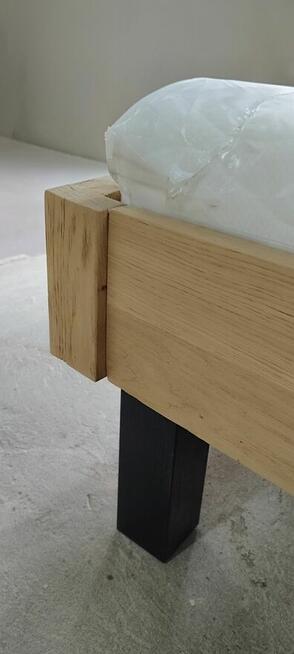 Łóżko Dębowe 160x200 z Materacem Kieszeń-Visco Loft Lamele