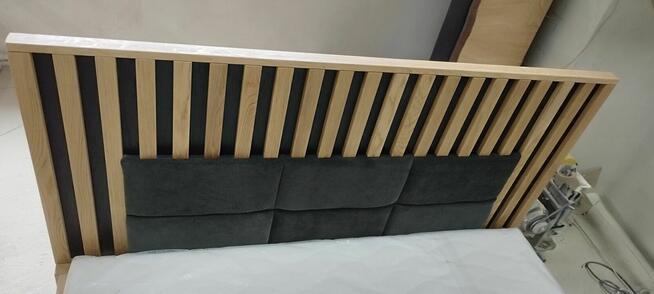 Łóżko Dębowe 160x200 z Materacem Kieszeń-Visco Loft Lamele