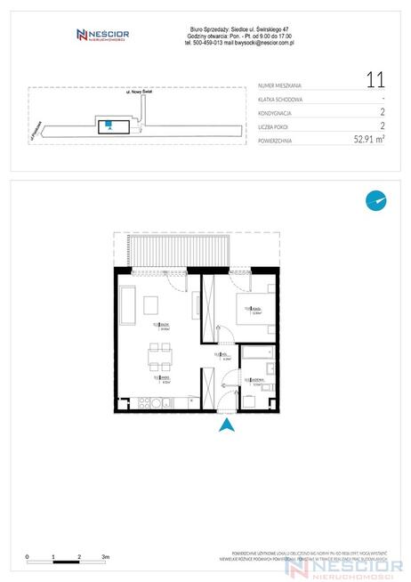 Nowe 2 pokoje 52,9m² balkon ul. Piaskowa Siedlce