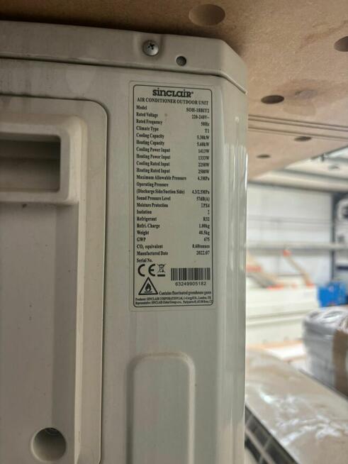 ,Kompletna Klimatyzacja Sinclair DC Inverter (Zestaw: Split