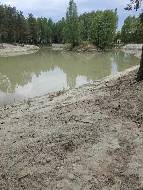 Staw, koparka long, faszyna, prace ziemne i melioracyjne