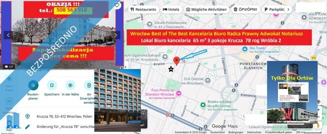 Wrocław Krzyki Gajowice Krucza 78 >> OKAZJA! Luksusowy styl berliński 65 m² przy Sky T