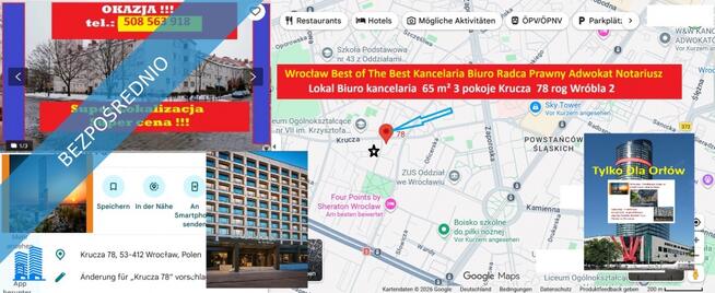Wrocław Krzyki Gajowice Krucza 78 >> OKAZJA! Luksusowy styl berliński 65 m² przy Sky T