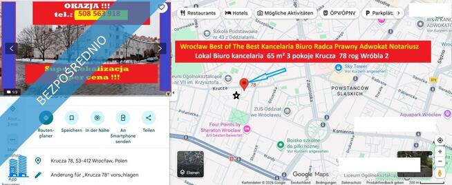 Wrocław Krzyki Gajowice Krucza 78 >> OKAZJA! Luksusowy styl berliński 65 m² przy Sky T