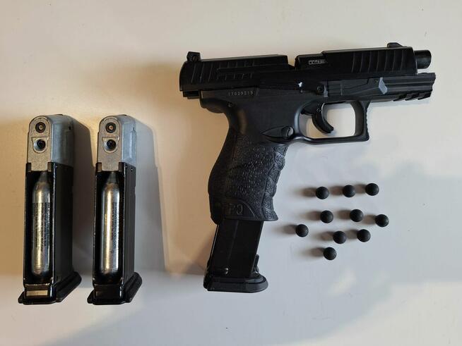 Wiatrówka Pistolet Walther PPQ M2 T4E CO2 RAM, 3 magazynki.
