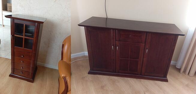 Zestaw mebli salon pokój sypialnia komoda witryna szafka