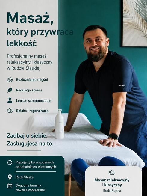 Masaż (klasyczny, relaksacyjny, świecą, rytuał piwny