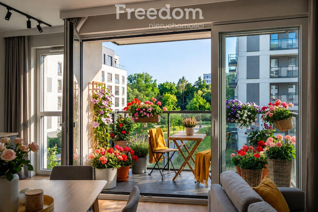 Nowoczesne 3 pokoje 51 m2, balkon na zielone patio