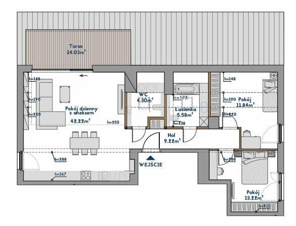Apartament 3 pok.| taras 14 m2| otoczeniu lasu| PCC 0%