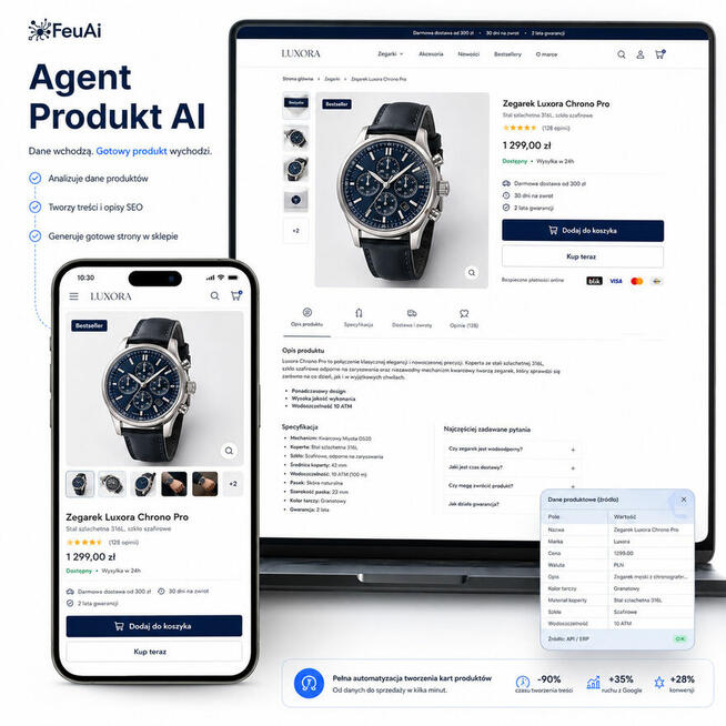 Produkt AI – automatyzacja opisów i produktów e-commerce SEO