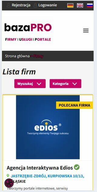 Artykuły sponsorowane, banery, wizytówka firmy