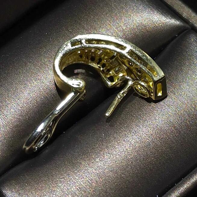 Ekskluzywne Złote Kolczyki Vintage 18K z Diamentami 3,70 ct