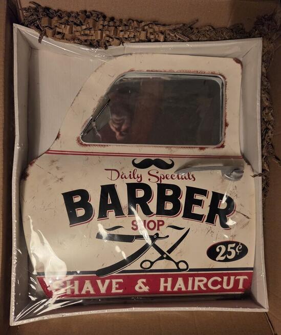 Barber Shop Salon Fryzjerski Piękna Dekoracja Retro Vintage