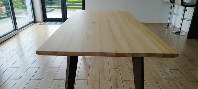 Stół Loftowy Skandynawski 180x90cm Jasny Blat Drewniane Nogi
