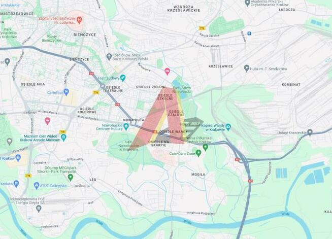 Działka usługowa Kraków Nowa Huta, PRZYLASEK RUSIECKI, Branicka
