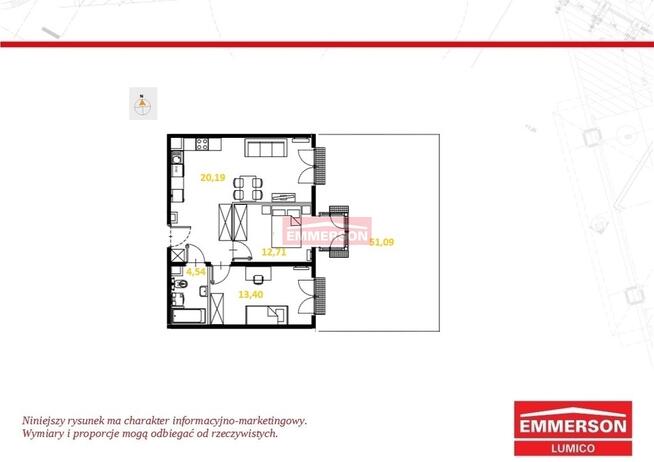 Ogród 50m2, 3-pokoje, Bronowice