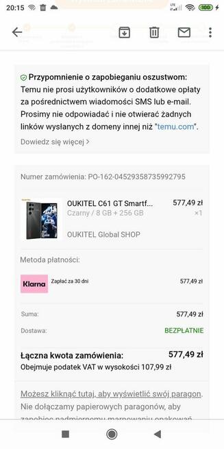 Oukitel c61 gt Nowy 360 zl opis