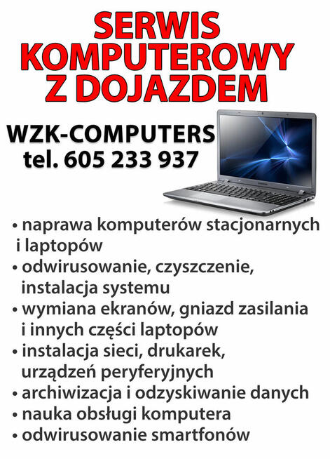 Serwis PC i Laptopy, Dojazd!