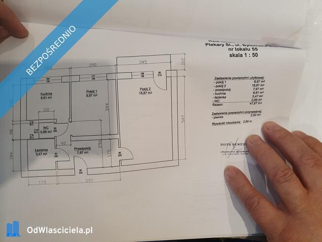 mieszkanie 2 pokoje 50m2 DO WPROWADZENIA szarlej poczta BEZ pośrednikó