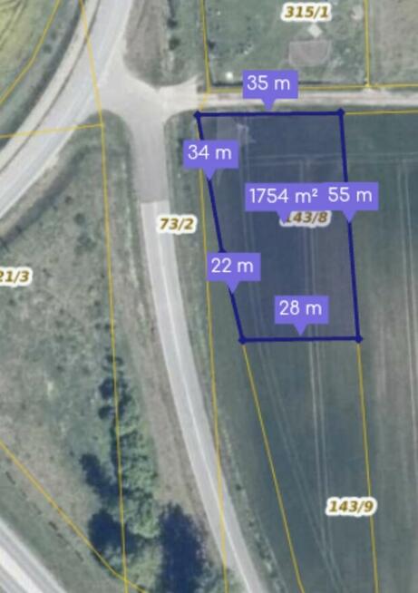Działka 1756m² Białogarda