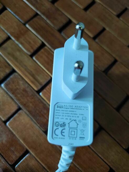 Zasilacz 24V Sieciowy Adapter Ładowarka z wtyczką z bolcem