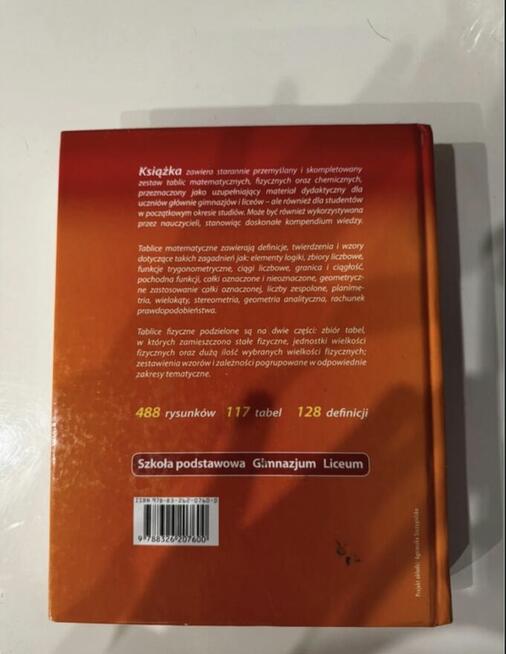 Podręcznik Wzory i tablice matematyczne fizyczne chemiczne