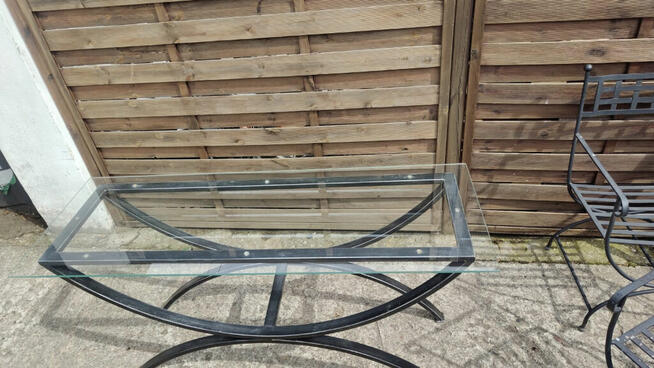 2 x konsola metalowa toaletka ze szkłem metaloplastyka