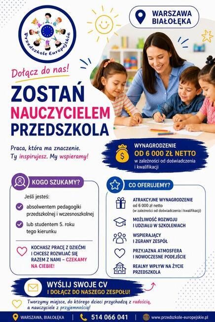 Nauczyciel przedszkola - Białołęka ( Kobiałka)