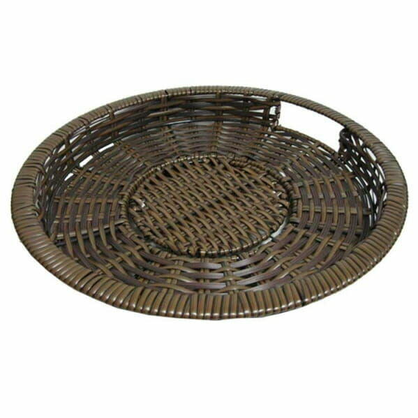 Okrągłe kosze z polirattanu – zestaw o śr. 60 cm