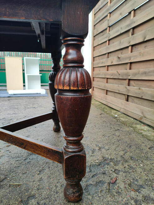 Stół rozkładany eklektyczny drewniany unikat vintage