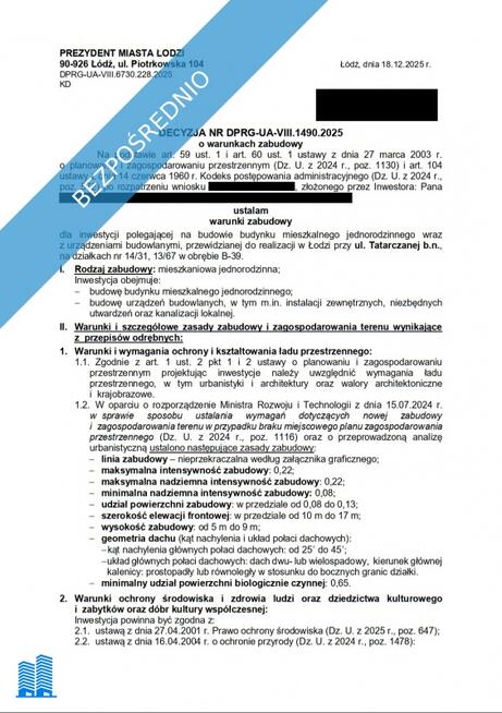 DZIAŁKA Z WARUNKAMI ZABUDOWY NA DOM JEDNORODZINNY, z potencjałem pod inwestycję deweloperską - 2330