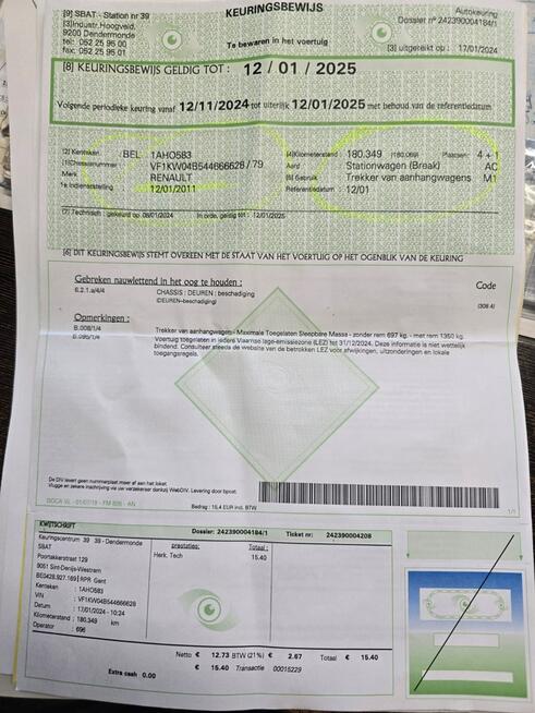Renault Kangoo 1.5 DCI - Klima Pewny Przebieg 180 Tyś Car-Pass !! Pełna Historia