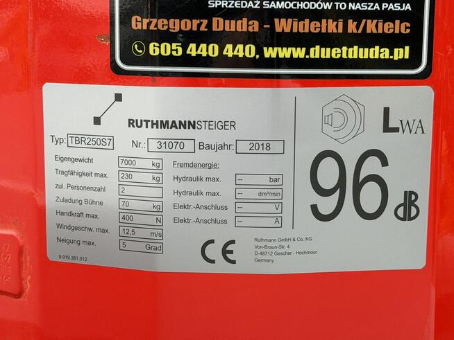 Mercedes Atego E6 4x4 Zwyżka RUTHMANN TBR250 S7 Mało Używany UNIKAT Zwyżka Wysokość Podnoszenia 25m