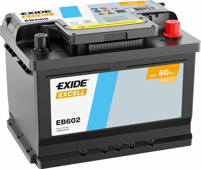 Akumulator 60Ah 540A EN Exide Excell EB602 PRAWY PLUS