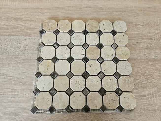 Mozaika marmurowa TRAWERTYN BEIGE/HANG BROWN 30,5x30,5x1