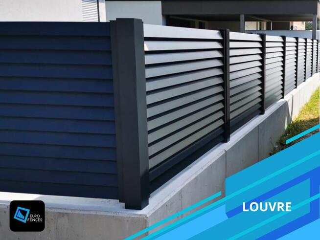 Ogrodzenia aluminiowe z aluminium - model żaluzja Louvre