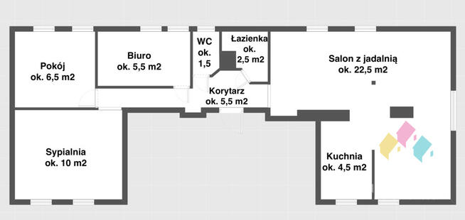 Moniuszki, pow.56,59 m2, parking, klimatyzacja