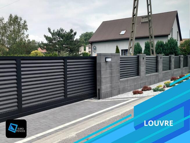 Ogrodzenia aluminiowe z aluminium - model żaluzja Louvre