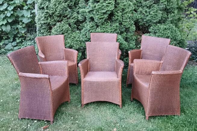 Krzesła do jadalni na taras Lloyd Loom Rattan 6 szt.