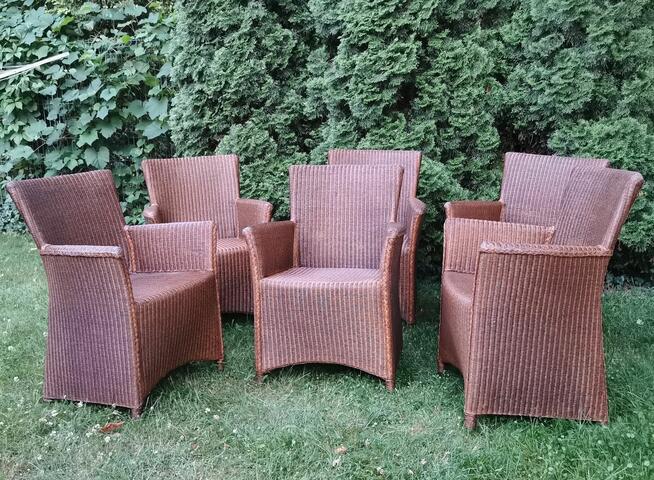 Krzesła do jadalni na taras Lloyd Loom Rattan 6 szt.