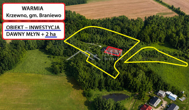 HISTORYCZNY MŁYN Z POTENCJAŁEM NA WARMII + 2ha