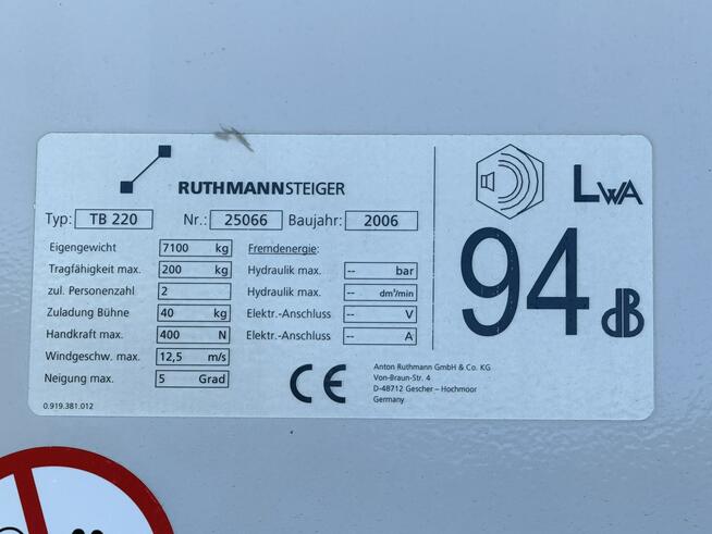 Mercedes UNIMOG 437 4x4 Zwyżka RUTHMANN STEIGER TB 220 Podnośnik Koszowy Zwyżka Wysokość Podnoszenia