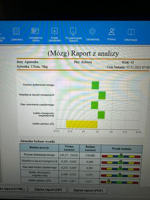 Analizator stanu zdrowia Biophilia quantum scan system