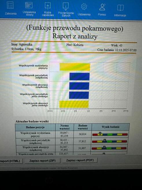 Analizator stanu zdrowia Biophilia quantum scan system