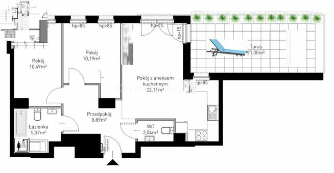 APARTAMENT 50m OD MORZA Z DUŻYM WIDOKOWYM TARASEM