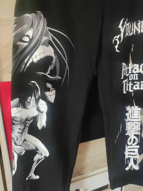 Spodnie dresowe czarne anime joggery Otaku manga hip hop Y2K