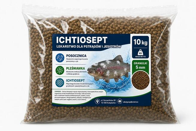Ichtiosept lekarstwo pleśniawka posocznica 10kg pstrąg jesio