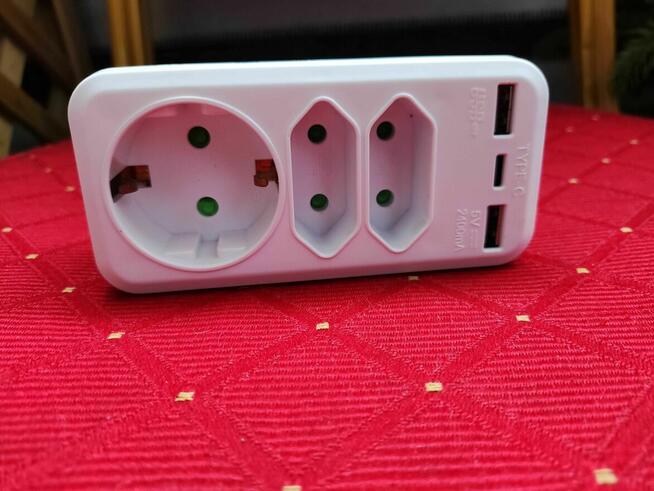 Rozgałęźnik Adapter Trójnik Elektryczny Sieciowy USB-C USB