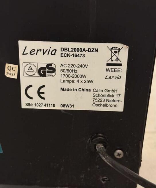 Kominek elektryczny LERVIA 1700-2000 W z możliwością grzania